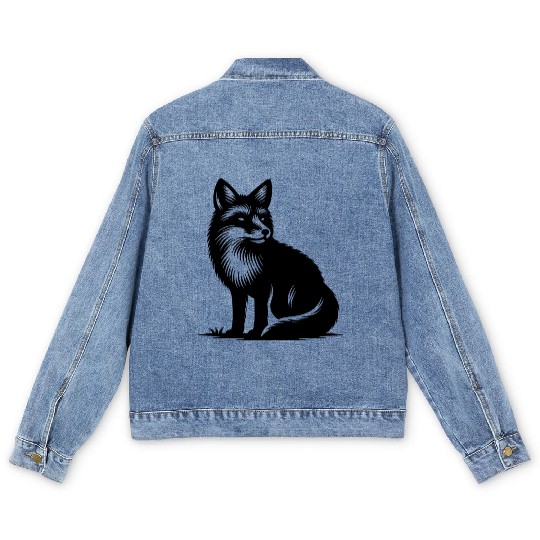 Cute, Clever Fox Men's Denim Jackets