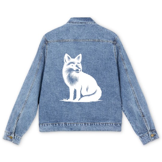 Cute, Clever Fox Men's Denim Jackets
