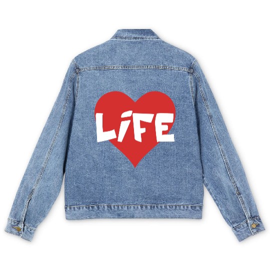 I love my life couple Men's Denim Jackets