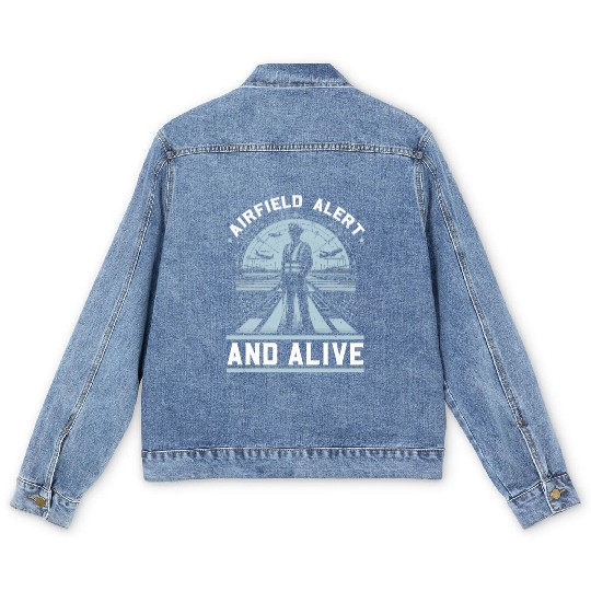 Airport Safety Officer Aviation Airport Jobs Men's Denim Jackets