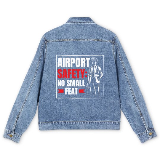 Airport Safety Officer Aviation Airport Jobs Men's Denim Jackets