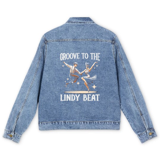 Lindy Hop Dancer Swinging Dancing Swing Dance Men's Denim Jackets