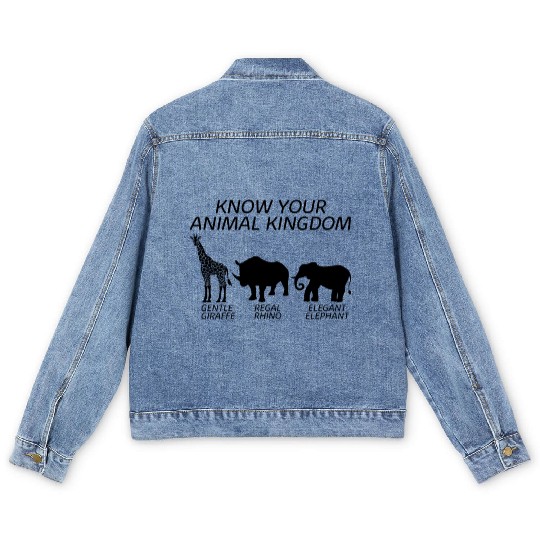 Animal Men's Denim Jackets, Know Your Animal Kingdom Giraffe