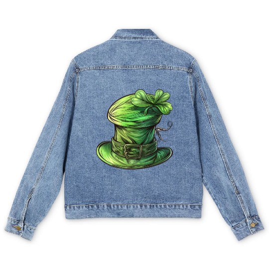 St Patrick Irish Green Hat Men's Denim Jackets