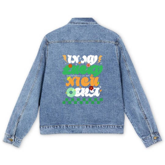 In My Lucky NICU Era St Patricks Day Hippie Smile Men's Denim Jackets