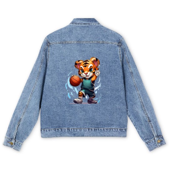 Tiger basketball Men's Denim Jackets