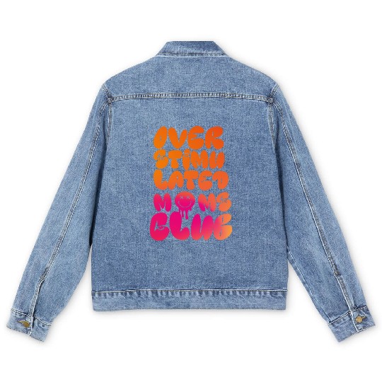 overstimulated moms club Men's Denim Jackets