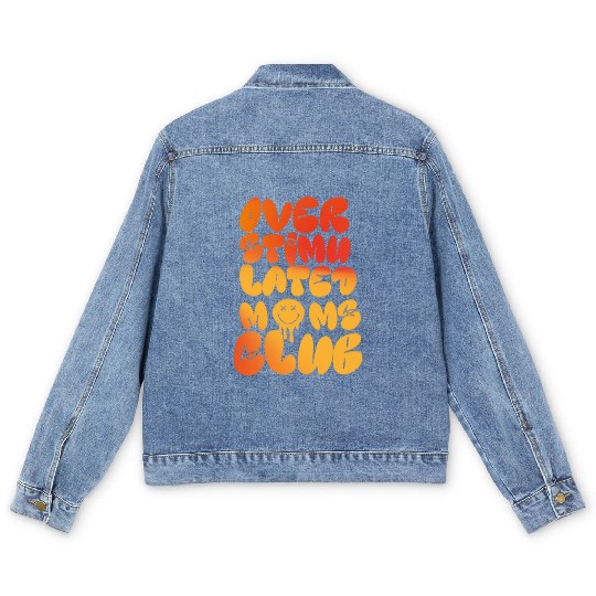 overstimulated moms club Men's Denim Jackets