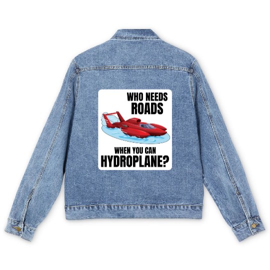 Hydroplane Racing Adventure: Leave Roads Behind! Men's Denim Jackets