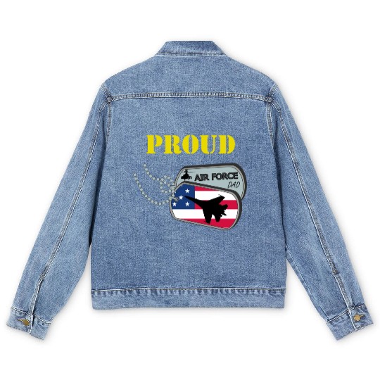 Proud Air Force Dad Men's Denim Jackets