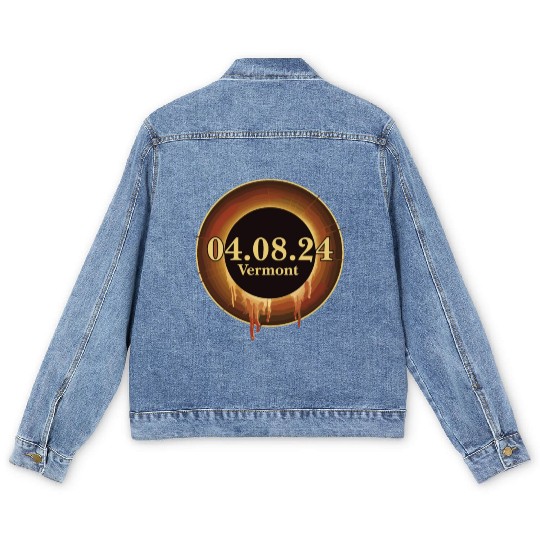 Total Solar Eclipse Path of Totality Vermont Men's Denim Jackets