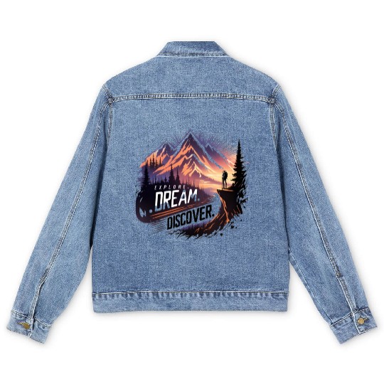 "Horizon Explorer: Embrace the Journey" Men's Denim Jackets