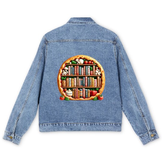 Pizza Words English Teacher Literature Men's Denim Jackets