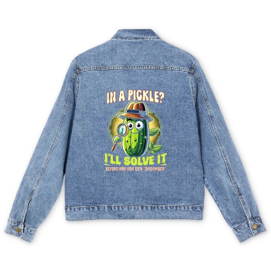 Pickle Lover Funny Pickle Dill pickle Pickled Men's Denim Jackets