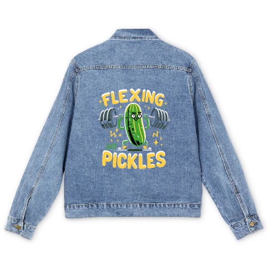 Pickle Lover Funny Pickle Dill pickle Pickled Men's Denim Jackets
