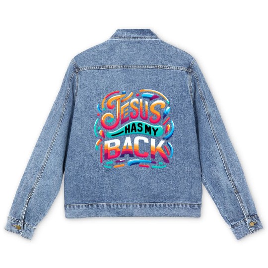 Jesus Has My Back 24 Men's Denim Jackets