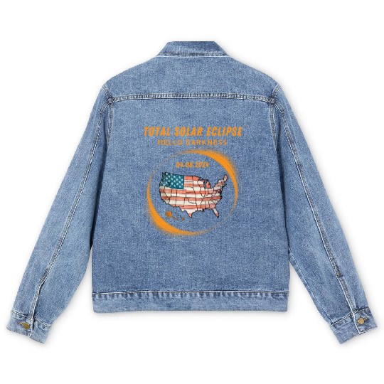 Total Solar Eclipse 2024 USA Men's Denim Jackets