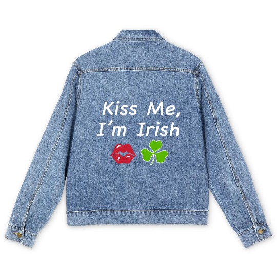 St Patricks Kiss Me I'm Irish Trendy Baby Men's Denim Jackets, Y2k