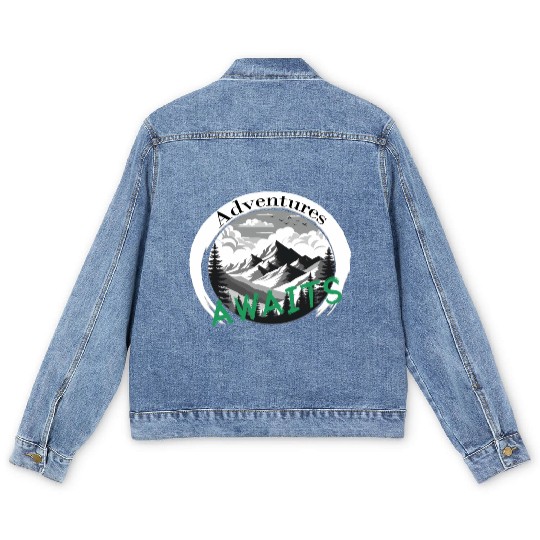 Adventures Awaits, Nature retreat Men's Denim Jackets