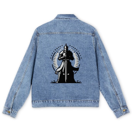 Choose Peaceful Battle | Serene Warrior Design Men's Denim Jackets