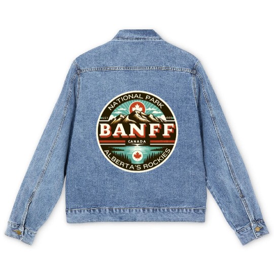 Banff National Park, Alberta Canada grizzly bears Men's Denim Jackets