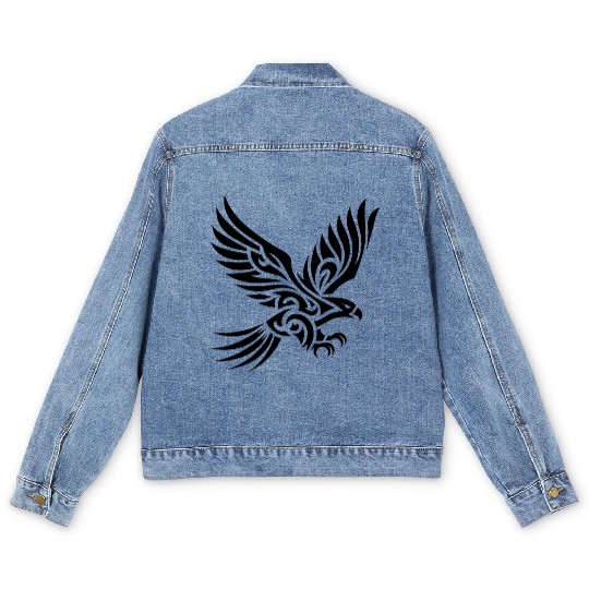 Elegant, Beautiful Eagle On Mighty Wings Men's Denim Jackets
