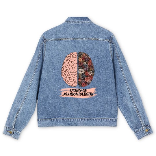 Embrace Neurodiversity Autism Awareness Men's Denim Jackets