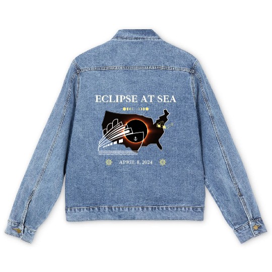 Eclipse At Sea Cruise Ship Adventure Men's Denim Jackets