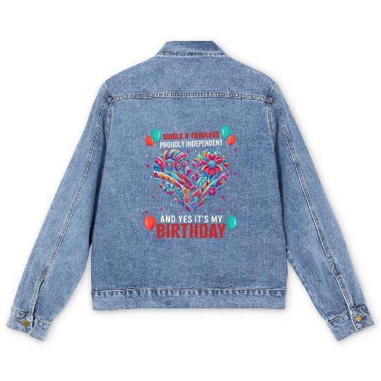 Single Awareness Men's Denim Jackets, Proudly Independent Yes