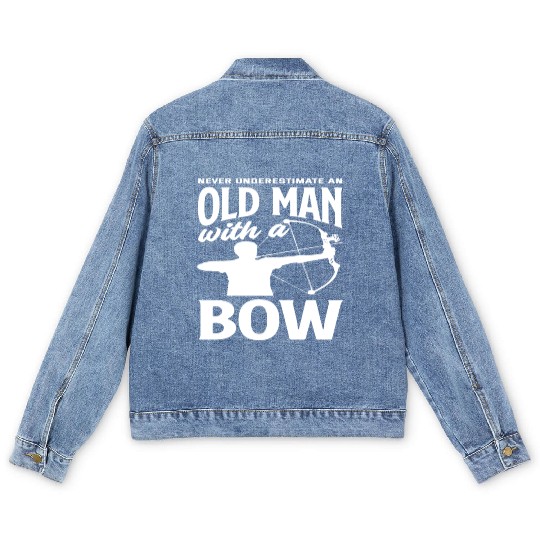 Old Man Archery Bow Men's Denim Jackets