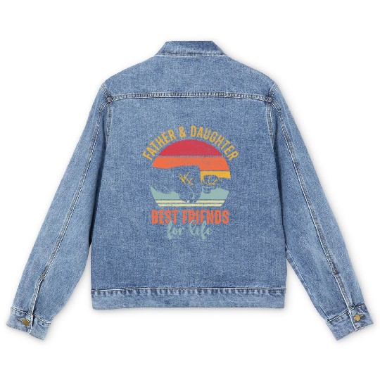 Father and Daughter Best Friends for Life Men's Denim Jackets