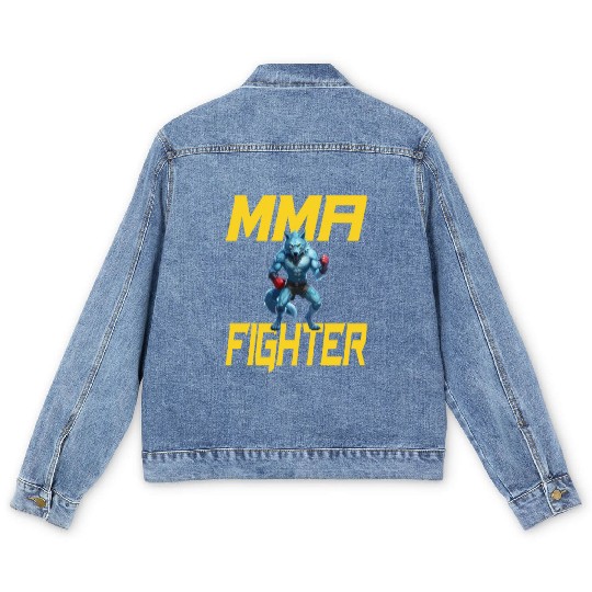 MMA Werewolf - Cool MMA Fighter Design Men's Denim Jackets
