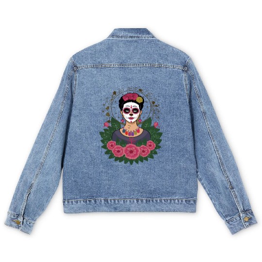 Frida Kahlo Day of the Dead Men's Denim Jackets