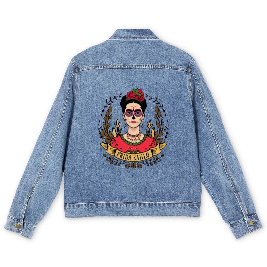 Frida Kahlo Day of the Dead Men's Denim Jackets