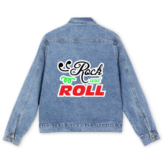 Rock and Roll design for music lovers Men's Denim Jackets