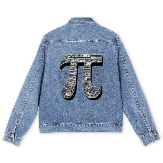 Pi Day Nerd Geek Love Math Pi Symbol Kids Men Men's Denim Jackets