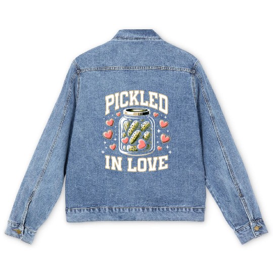 Pickle Lover Funny Pickle Dill pickle Pickled Men's Denim Jackets
