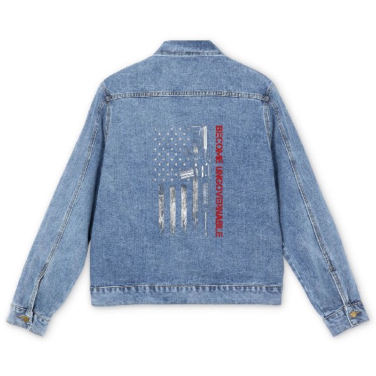 Become Ungovernable American USA Flag Men's Denim Jackets