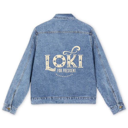 Loki For President Funny History Men's Denim Jackets