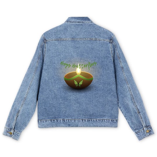 Beys Butterflies design #3 Men's Denim Jackets