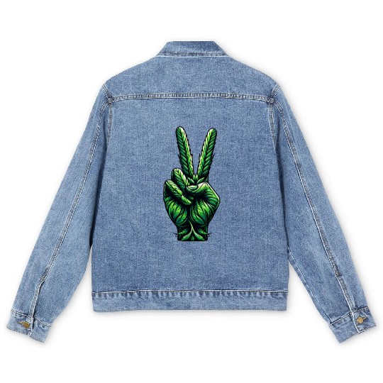Hemp Legalization Peace Sign Men's Denim Jackets