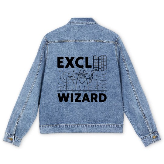 excel wizard funny accountant bookkeepers gift Men's Denim Jackets