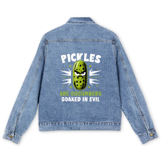Pickle Lover Funny Pickle Dill pickle Pickled Men's Denim Jackets