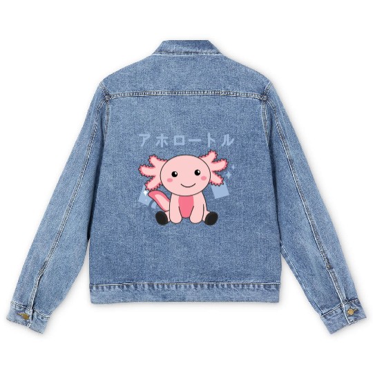Axolotl Lovers Cute Animals Relax Sweet Axolotl Men's Denim Jackets