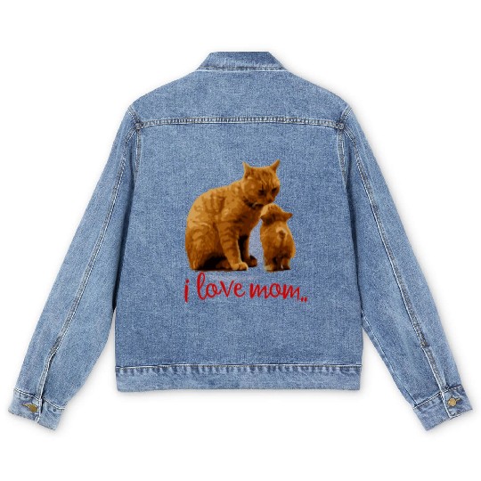 i love mom Men's Denim Jackets