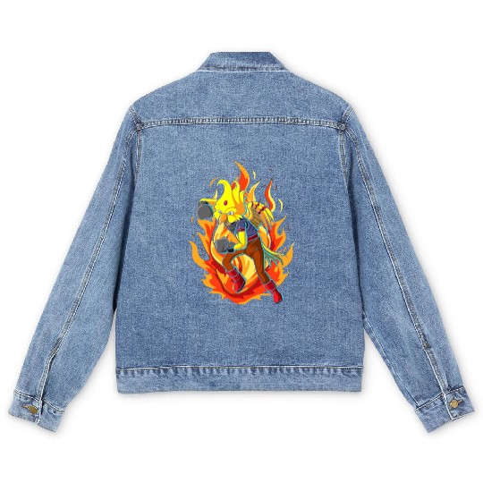 The Boxing Bird of Paradise Men's Denim Jackets