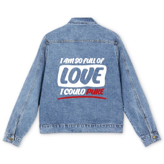 Valentine's Day Girlfriend Heart Love Men's Denim Jackets