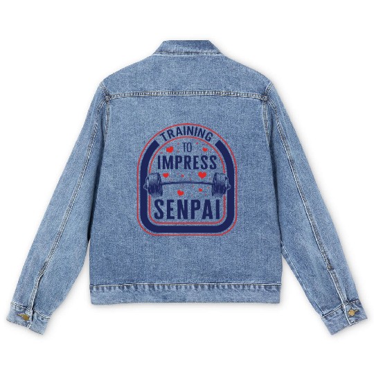 Training To Impress Senpai Gym Anime Men's Denim Jackets