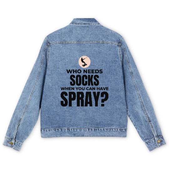 Barefoot Water Skiing Extreme Sports Barefooting Men's Denim Jackets