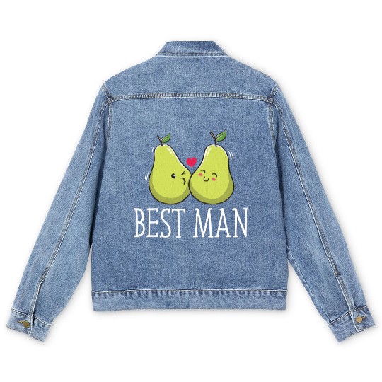Best Man Bridesman Groomsmen Best Guy Groomsman Men's Denim Jackets